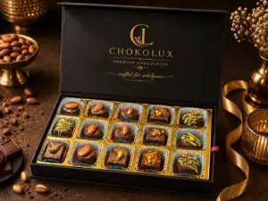 CHOKOLUX Dubai Kunaffa Gift Box with chocolate bites